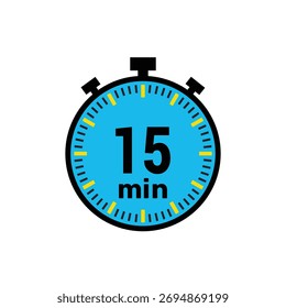 timer rápido mostrando 15 minutos para cozimento rápido, exercícios ou reuniões ícone de lembrete em branco