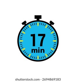 timer rápido mostrando 17 minutos para cozimento rápido, exercício ou reuniões ícone de lembrete em branco