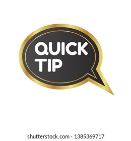 Quick tip , emblem, label, badge,sticker. Quick tip paper origami speech bubble. Quick tip tag. 
