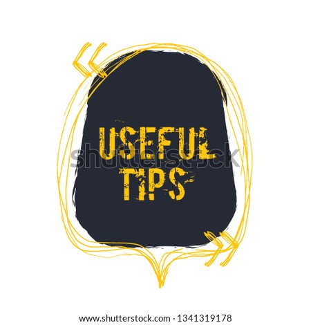 Quick tip in grunge style. Education idea vector concept set. Business concept isolated on white background. Solution symbol.