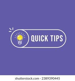 Quick tip hint vector icon bulb. Fact tip idea line icon logo guide