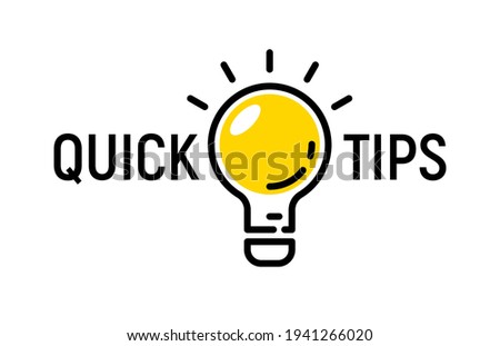 Quick tip hint vector icon bulb. Fact tip idea line icon logo guide