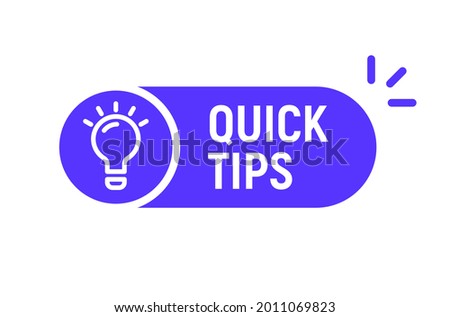 Quick tip hint vector icon bulb. Fact tip idea line icon logo guide