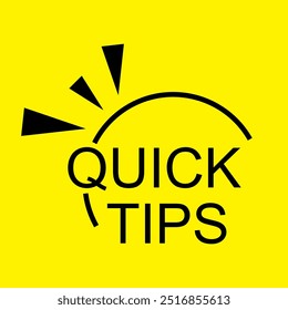 Quick Tipp Logo mit Glühbirne. Kurze Tipps, Kurzinfos, nützliche Tricks und Tipps für Websites. Vektorsymbol der Lösung, Ratschläge. Nützliche Ideen, Lösungen und Tricks. Symbol für Hinweise zu Top-Tipps.