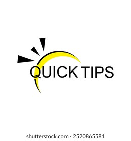 Quick Tipp Logo mit Glühbirne. Kurze Tipps, Kurzinfos, nützliche Tricks und Tipps für Websites. Vektorsymbol der Lösung, Ratschläge. Nützliche Ideen, Lösungen und Tricks. Symbol für Hinweise zu Top-Tipps.