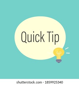Quick tip poster. Clipart image