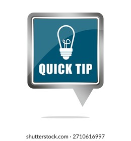 Señal rápida de propina. Ilustración de la luz de la bombilla. Vector de mensaje de idea. Símbolo de concepto de solución.