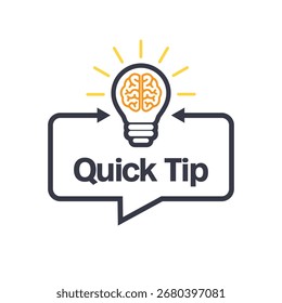 Quick tip speech bubble icon clipart vector template