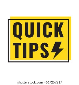 Quick tips. Badge icon. Flat vector illustration on white background.