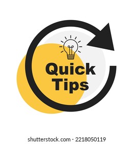 Quick tips badge, icon, label, sign and sticker vector illustration