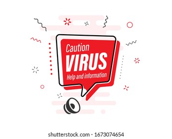 Insignia de Consejos rápidos con altavoz. Ilustraciones concepto coronavirus COVID-19. Virus wuhan de China. Alerta sobre Pandemia. 