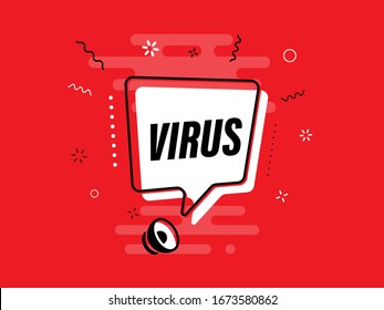 Quick Tips badge with Loudspeaker. Illustrations concept coronavirus COVID-19. Virus wuhan from China. Alert on Pandemia. 