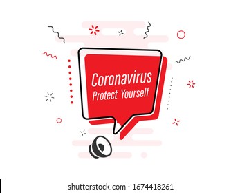 Quick Tips badge with Loudspeaker. Illustrations concept coronavirus COVID-19. Virus wuhan from China. Alert on Pandemia. 