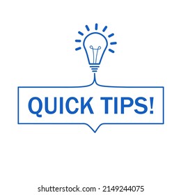 Quick Tips Badge with megaphone Icon. solution and trick. Modern vector.