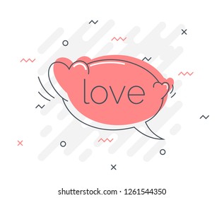 Quick Tips badge with speech bubble love word. Liquid fluid vector background. Concept vector illustration