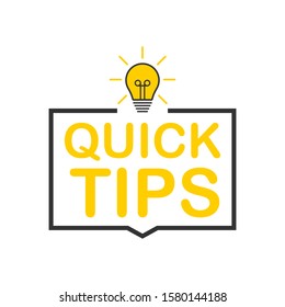 Quick Tips Badge Speech Bubble Text Stock Vector (Royalty Free ...