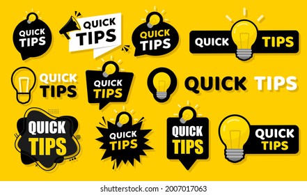 Quick tips badge. Vector illustration