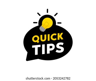 Quick tips badge. Vector illustration
