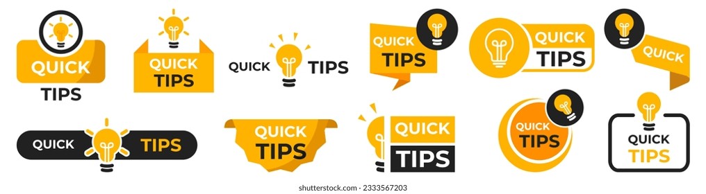 Quick tips badge. Vector illustration.