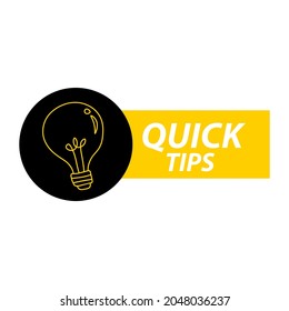 Quick Tips Badge.Quick Tips Sign. Vector Illustration