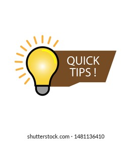 Quick Tips Banner - Icon, Sign & Symbol Logo Vector.
