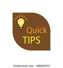 Quick Tips Banner - Icon, Sign & Symbol Logo Vector.