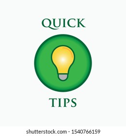 Quick Tips Banner - Icon, Sign & Symbol Logo Vector.