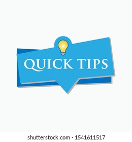 
Quick Tips Banner - Icon, Sign & Symbol Logo Vector.