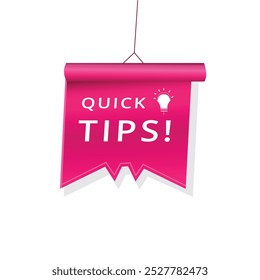 Quick Tipps Banner Label Ankündigung Vektorgrafik.