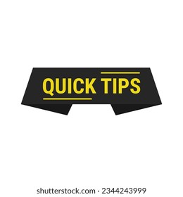 Quick Tips In Black Yellow Color Rectangle Ribbon Shape For Information
