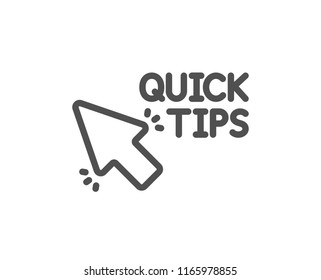 Quick tips click line icon. Helpful tricks sign. Quality design element. Classic style. Editable stroke. Vector