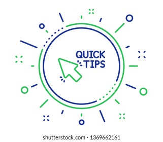 Quick tips click line icon. Helpful tricks sign. Quality design elements. Technology quick tips button. Editable stroke. Vector