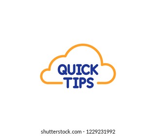 Quick tips cloud line icon. Helpful tricks sign. Colorful outline concept. Blue and orange thin line color icon. Quick tips Vector