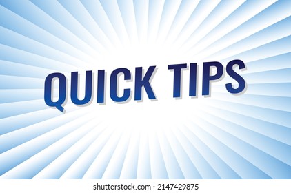 Quick tips concept vector illustration with blue lines modern futuristic style for landing page template ui web mobile app poster banner flyer background gift card coupon label wallpaper