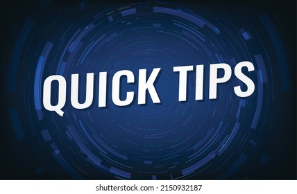 Quick tips concept vector illustration with blue lines modern futuristic style for landing page template ui web mobile app poster banner flyer background gift card coupon label wallpaper