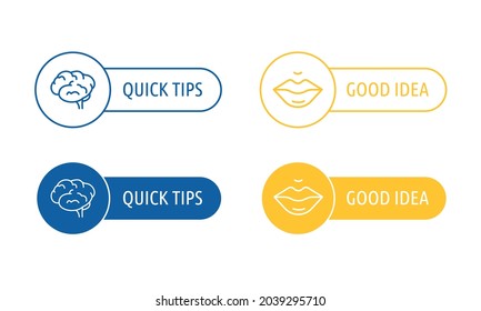 Quick tips and good idea line icon.    Advice informational button concept. Vector illustration on white background