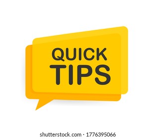 Quick tips Symbol-Button. Bereit für den Einsatz im Web- oder Printdesign. Vektorgrafik.