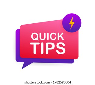 Quick tips Symbol-Button. Bereit für den Einsatz im Web- oder Printdesign. Vektorgrafik.