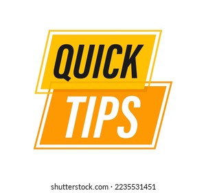 Quick tips icon badge. Ready for use in web or print design. Vector stock illustration.
