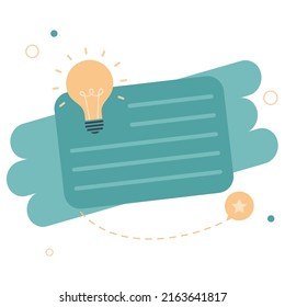 Quick tips icon badge. Top tips advice note icon. Idea bulb education tricks. Flat cartoon style. Vector