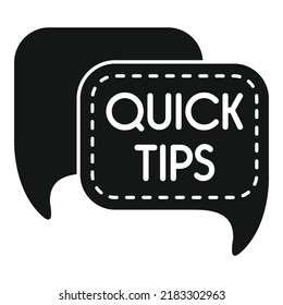 Quick tips icon simple vector. Advice trip. Help text
