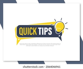 Quick tips label innovation design template, helpful tips, quick tricks banner