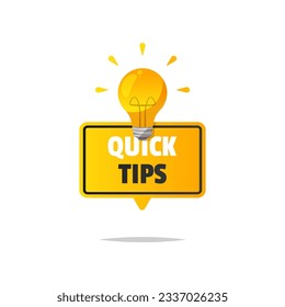 Quick tips label vector isolated on white background.