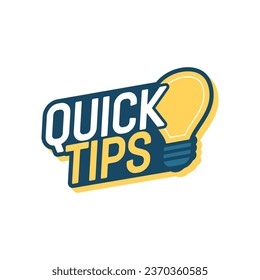 Quick tips label vector isolated on white background. Education idea vector graphic