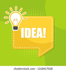 Quick Tips with light bulb. Idea flat vector. Vector Illustration.