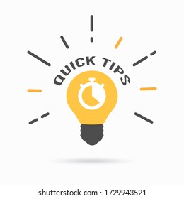 Quick tips light bulb vector graphic