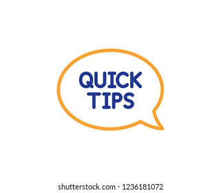 Quick tips line icon. Helpful tricks speech bubble sign. Colorful outline concept. Blue and orange thin line color icon. Quickstart guide Vector