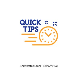 Quick tips line icon. Helpful tricks sign. Tutorials symbol. Colorful outline concept. Blue and orange thin line color icon. Quick tips Vector