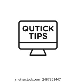 Quick tips logo sign vector outline