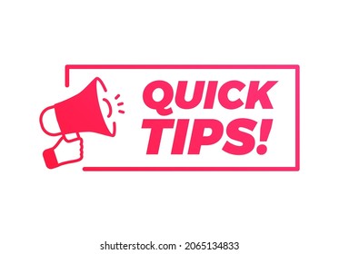 Quick Tips Megaphone Marketing Advert Label	